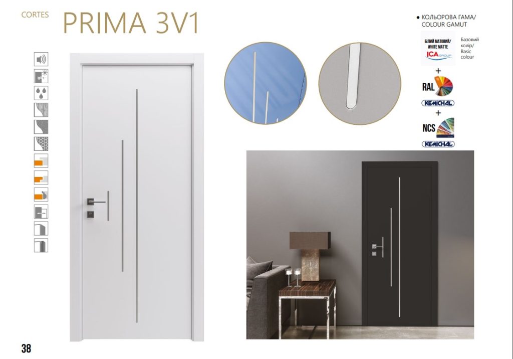 міжкімнатні двері cortes prima 3v1-1-1