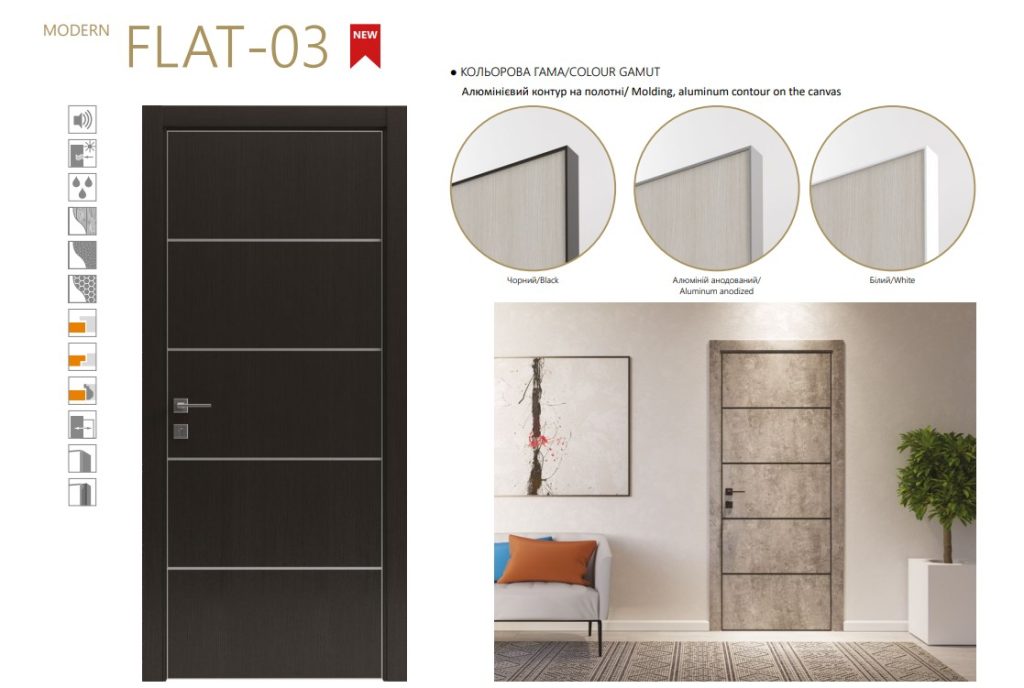міжкімнатні двері modern flat-03 контур alum-1-1
