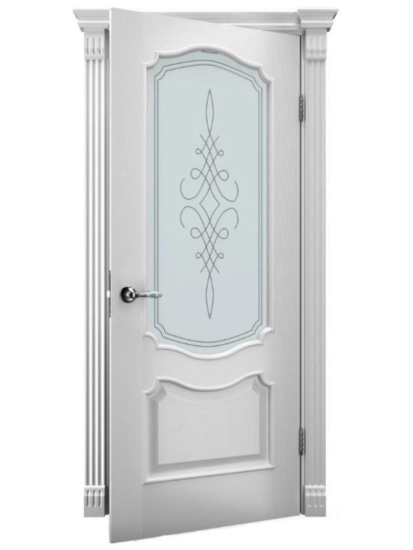 Міжкімнатні двері Terminus 41 біла емаль зі склом.5