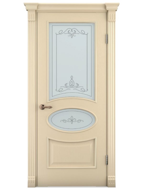 Міжкімнатні двері Terminus 55 ясен білий зі склом.2