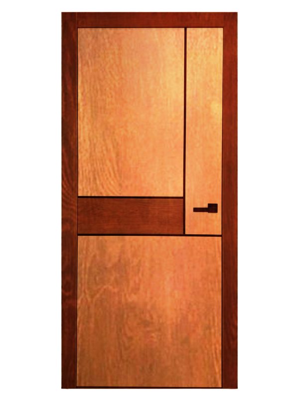 Міжкімнатні двері MaDen Model 6 біла емаль із коричневим елементом.2