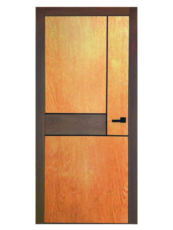 Міжкімнатні двері MaDen Model 6 біла емаль із коричневим елементом.3