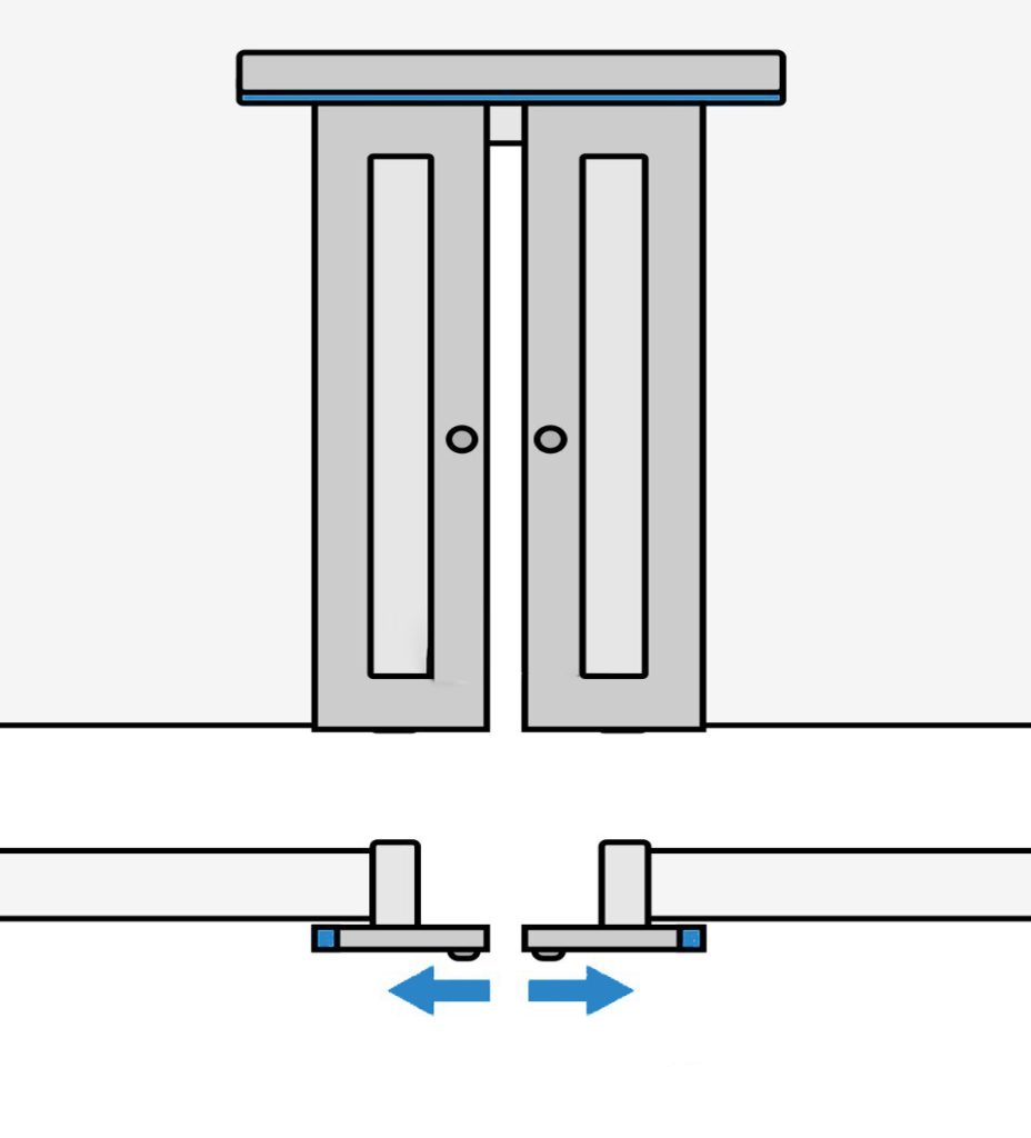 Розсувна система двері-купе два полотна