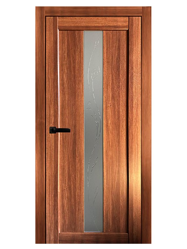 Міжкімнатні двері КДФ Classic SOFT каштанового кольору.3