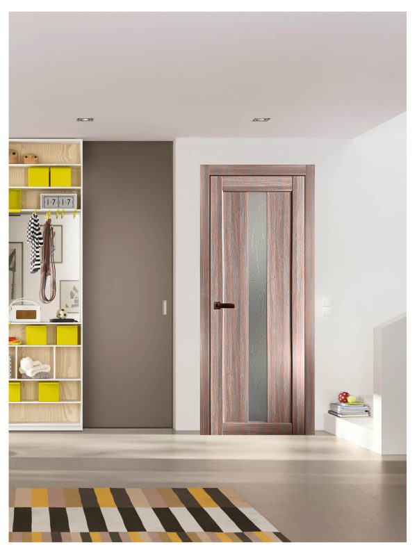 Міжкімнатні двері КДФ Classic SOFT каштанового кольору.7