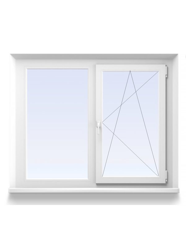 Вікно двостулкове металопластикове прямокутне 102