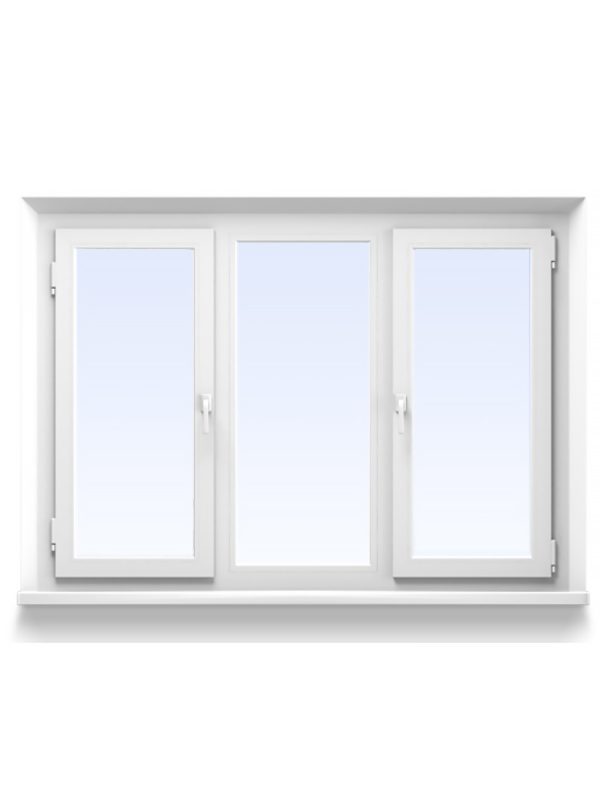 Вікно тристулкове металопластикове прямокутне 114