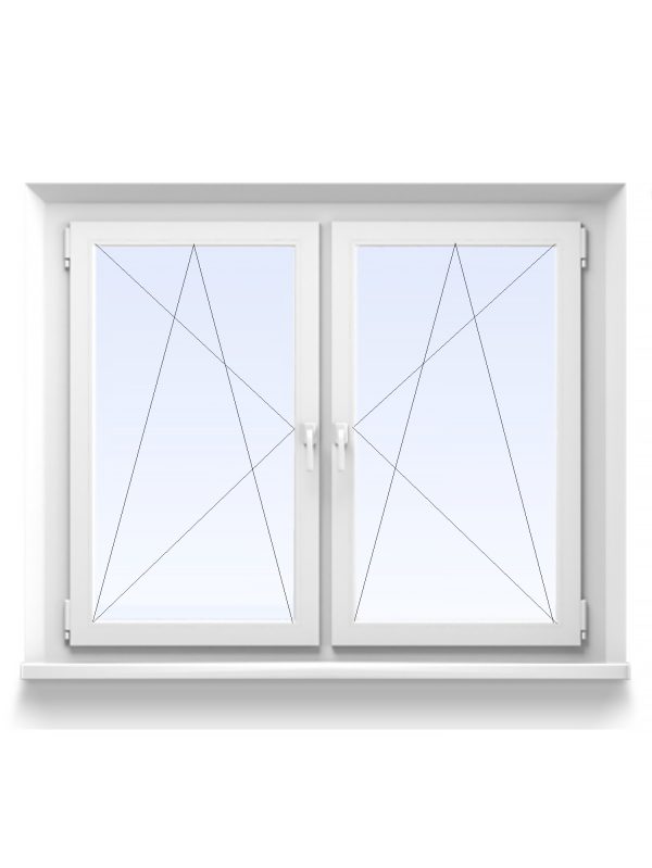 Вікно двостулкове металопластикове прямокутне 107