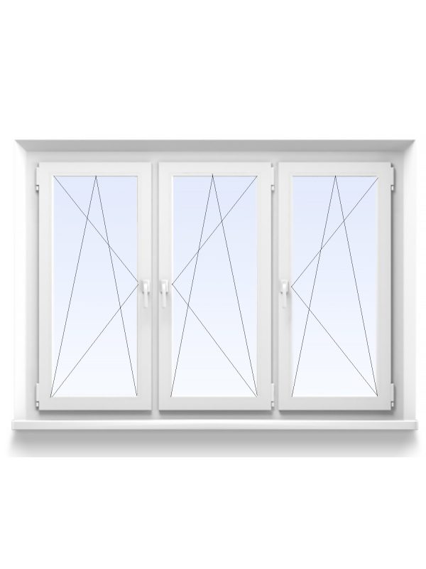 Вікно тристулкове металопластикове прямокутне 113