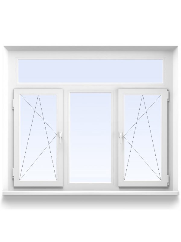 Вікно Т-образне металопластикове тристулкове 124