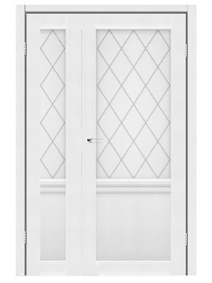 Міжкімнатні двері Korfad Darumi Galant (GL-1) білий матовий 700+400 мм