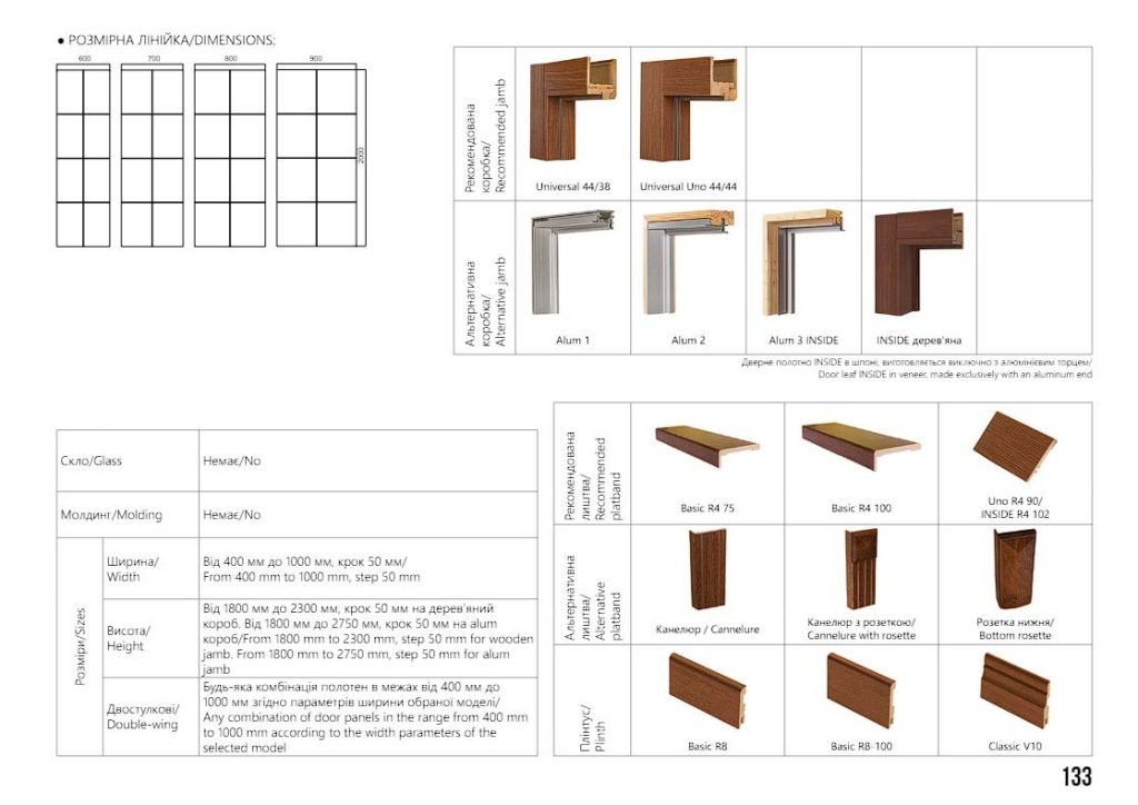 Міжкімнатні двері Rodos Liberta Domino 1 Шпон 7