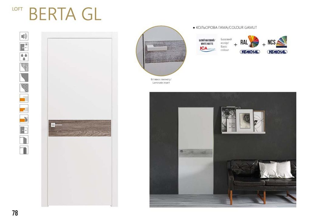 Міжкімнатні двері Rodos Loft Berta GL 5