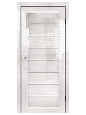 Двері міжкімнатні Korfad RONDA Глянець оксфорд, Скло чорне